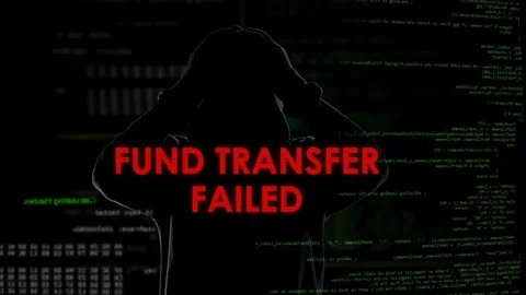 Fund transfer failed, unsuccessful attempt to steal money from bank account Stock Footage 84533464