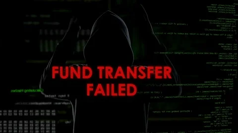 Fund transfer failed, unsuccessful attempt to steal money from bank account Stock Footage 84537746