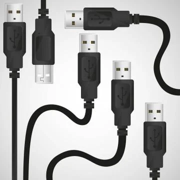 Fund usb cable pattern on gray, vector illustration Illustrazione stock