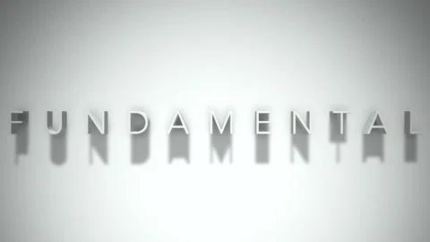 Fundamental 3D title animation with shadows on a white background Stock Footage 297272580