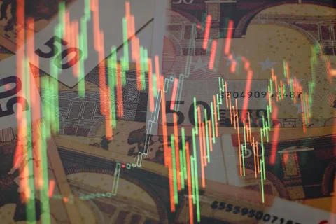 Fundamental and technical analysis concept. Abstract financial trading graphs Stock Photos