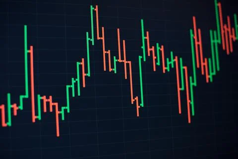 Fundamental and technical analysis concept. Background with currency bars and Stock Photos