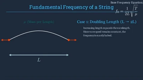 Fundamental frequency of a string Stock Footage 338446407
