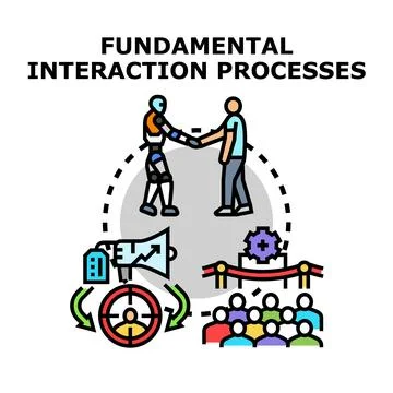 Fundamental interaction processes for business and technology Stock Illustration