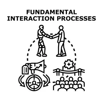 Fundamental interaction processes for business and technology Stock Illustration