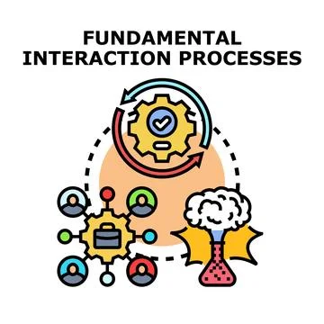 Fundamental interaction processes creating effective business solutions Stock Illustration