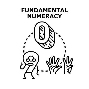 Fundamental numeracy education with basic math concepts Иллюстрация