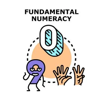 Fundamental numeracy education with basic math concepts Stock Illustration