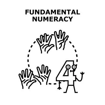 Fundamental numeracy learning count education concept Stock Illustration