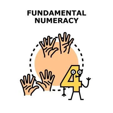 Fundamental numeracy learning count education concept Stock Illustration