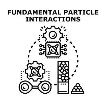 Fundamental particle interactions and quantum physics concept Stock Illustration