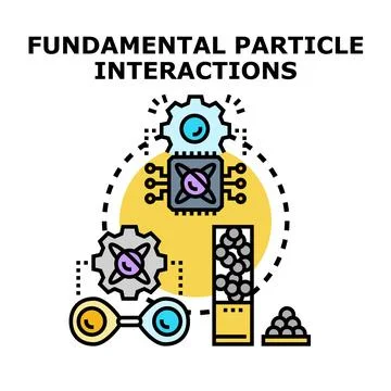 Fundamental particle interactions and quantum physics concept Stock Illustration