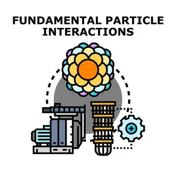 Fundamental particle interactions exploring quantum physics concept Stock Illustration