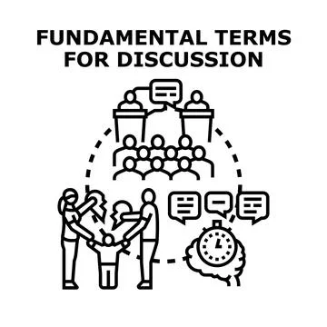 Fundamental terms for discussion concept vector illustration Stock Illustration