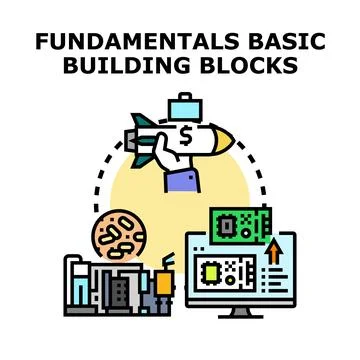 Fundamentals basic building blocks concept illustration Stock Illustration