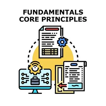 Fundamentals core principles vector concept illustration 库存插图