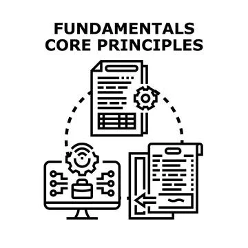 Fundamentals core principles vector concept illustration Stock Illustration