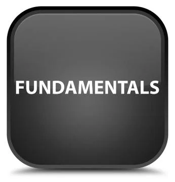 Fundamentals special black square button Stock Illustration