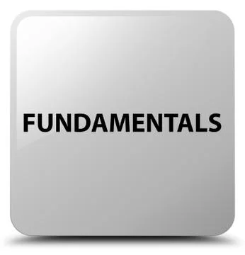 Fundamentals white square button Stock Illustration