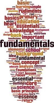 Fundamentals word cloud Stock-Illustration