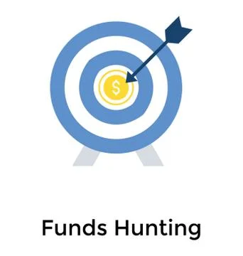 Fundhunting, flat design vector icon Illustrazione stock