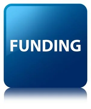 Funding blue square button Stock Illustration