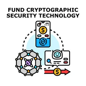 Funding cryptographic security supporting technology development Stock Illustration