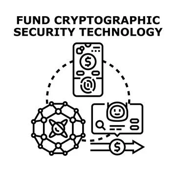 Funding cryptographic security supporting technology development Stock Illustration