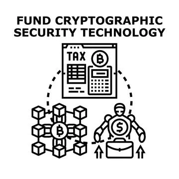 Funding cryptographic security technology concept illustration Stock Illustration
