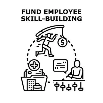 Funding employee skill building development and motivation for growth Ilustración de archivo