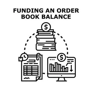 Funding an order book balance process concept Stock Illustration