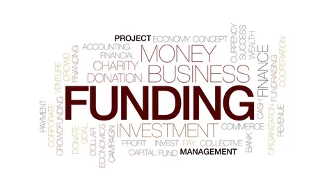 Funding organization animated word cloud, text design animation. Kinetic Stock Footage 78710629