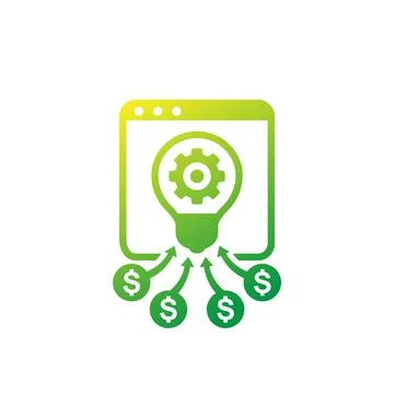 Funding platform icon on white Stock Illustration