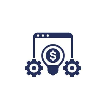 Funding platform, project financing icon Stock Illustration