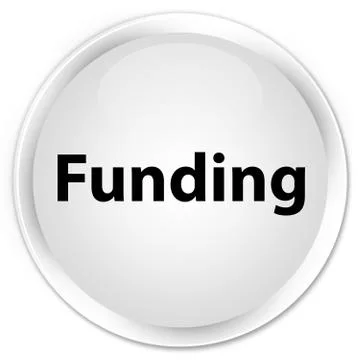 Funding premium white round button Stock Illustration