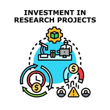 Funding scientific research projects developing innovative solutions Stock-Illustration