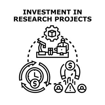 Funding scientific research projects developing innovative solutions Stock Illustration