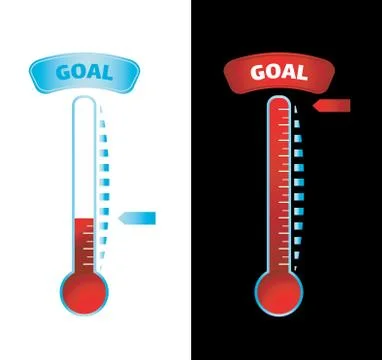 Fundraiser goal thermometer Stock Illustration