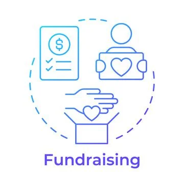 Fundraising blue gradient concept icon Illustrazione stock