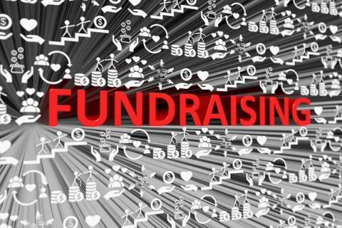 FUNDRAISING concept blurred background 3d render illustration Stock Illustration