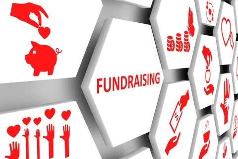 FUNDRAISING concept cell background 3d illustration Stock Illustration
