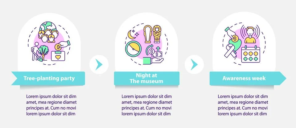 Fundraising methods vector infographic template Stock Illustration