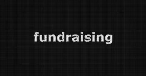 FUNDRAISING text on board Illustrazione stock