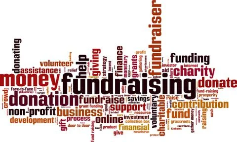 Fundraising word cloud Stock Illustration