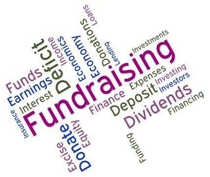Fundraising Word Represents Contribution Donating And Give Stockillustratie