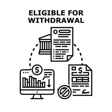 Funds eligible for withdrawal process and financial management Illustrazione stock