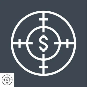 Funds Hunting Thin Line Vector Icon Stock Illustration