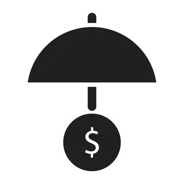 Funds Protect icon vector design template in black color isolated sign on whi Stock Illustration