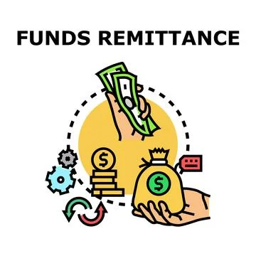 Funds remittance sending money process icon concept Stock Illustration