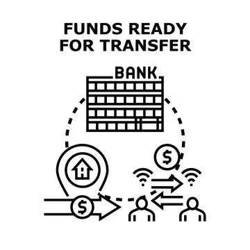 Funds transfer banking transaction concept vector illustration Stock Illustration